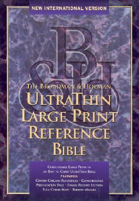 NIV UltraThin Large Print Reference Bible T/I B/L Hunter Green - Broadman & Holman